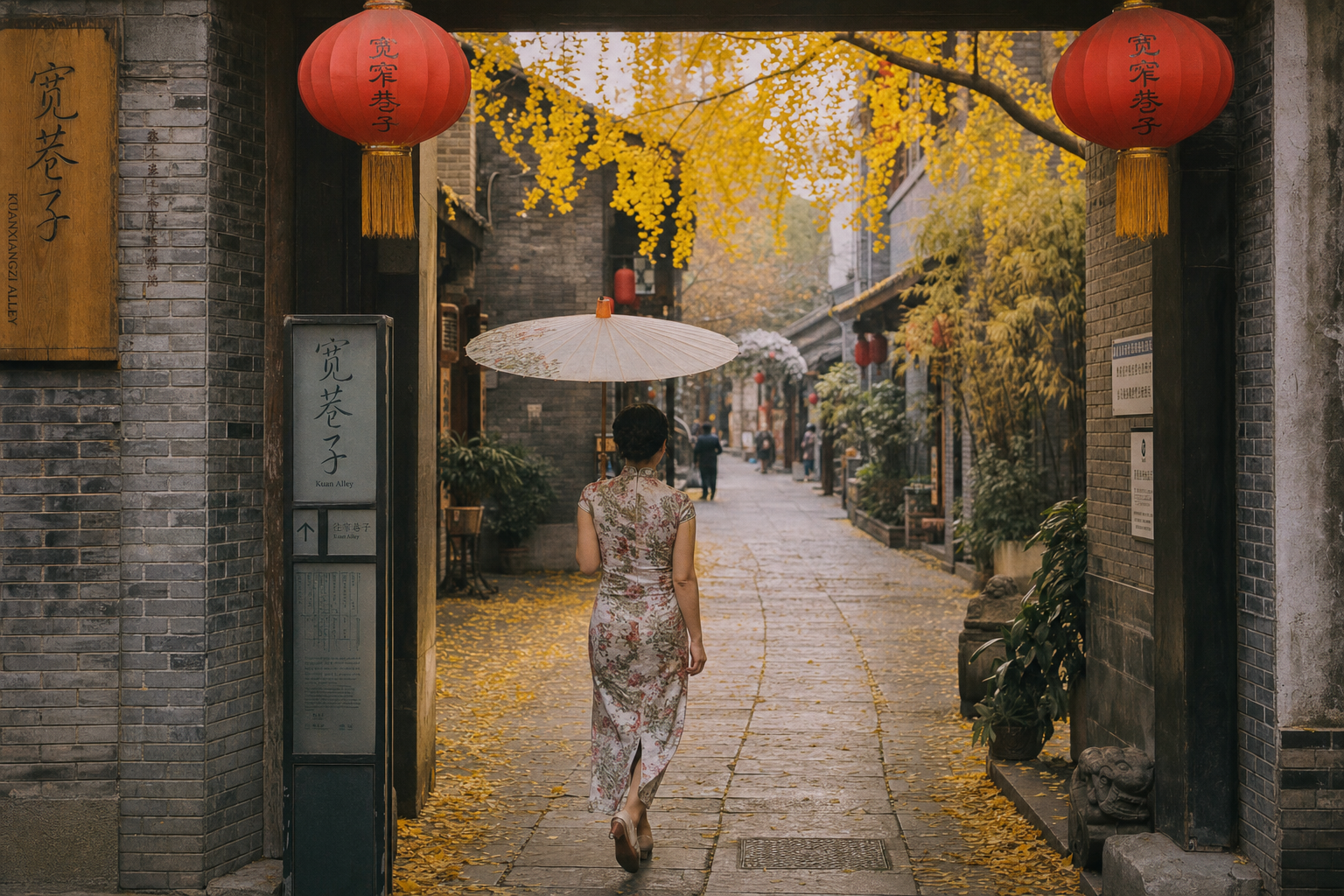 旗袍胶片 · 成都宽窄巷 · 秋
