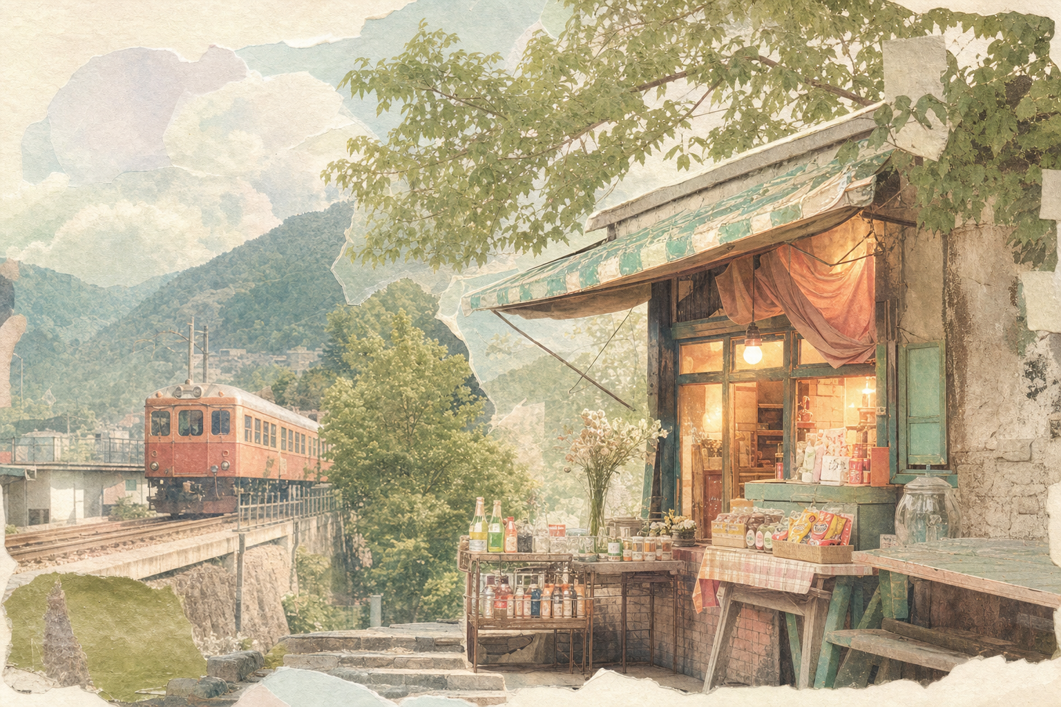 拼贴街景 · 山间老火车站小卖部