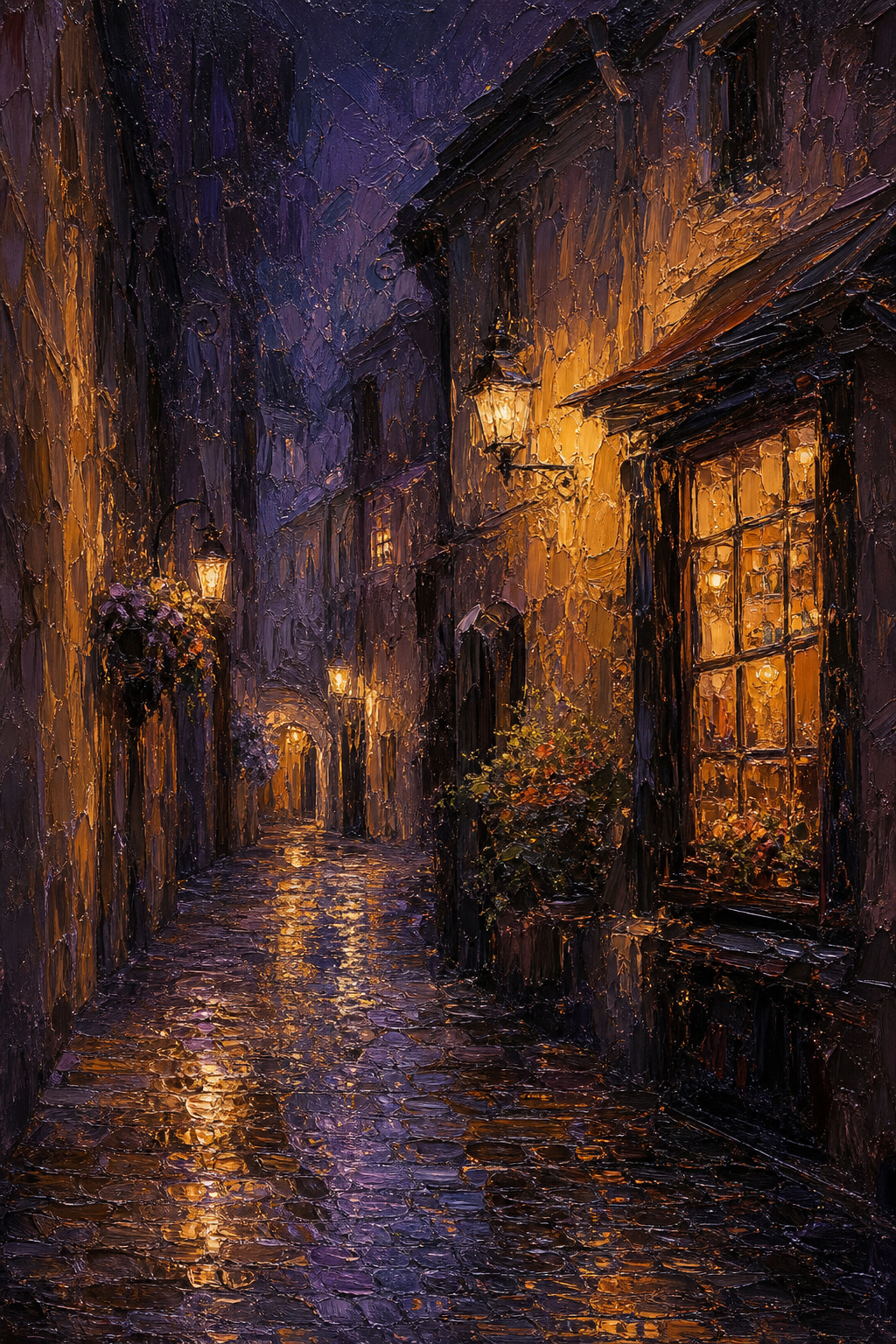 紫光厚涂 · 雨夜橱窗灯影